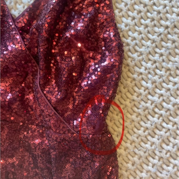 Lunik from Lulus Wine Red Sequin Romper. - Picture 5 of 9
